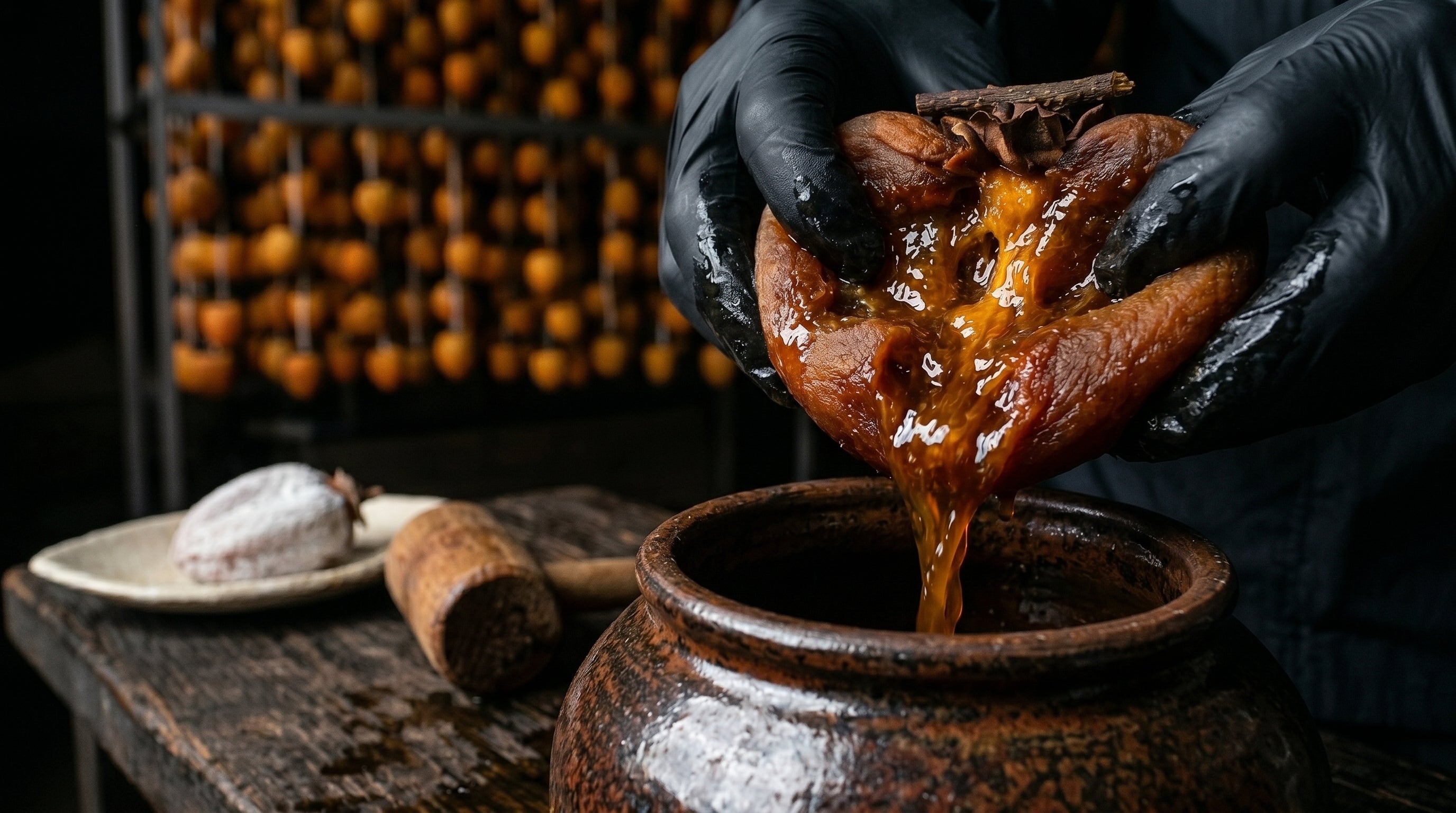 Crushed and fermented by hand.